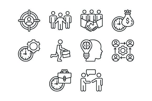 10 Startup Outline Icons Bundle: Essential Visual Tools for Modern Brands