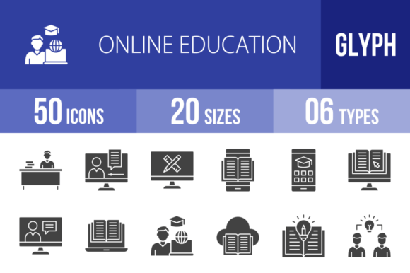 49 Online Education Glyph Icons: A Visual Toolkit for Modern Learning