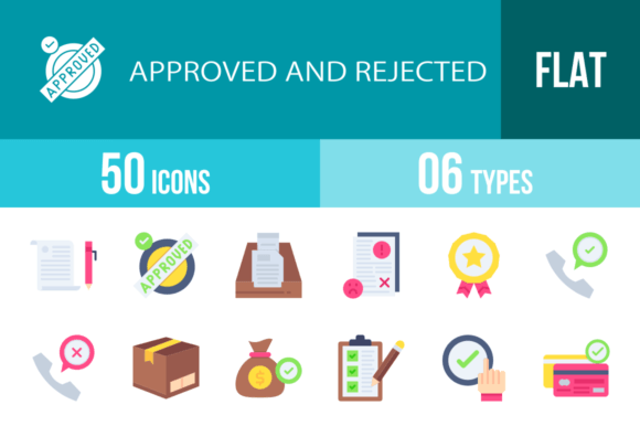 50 Approved and Rejected Flat Multicolor: Icons for Clear Communication