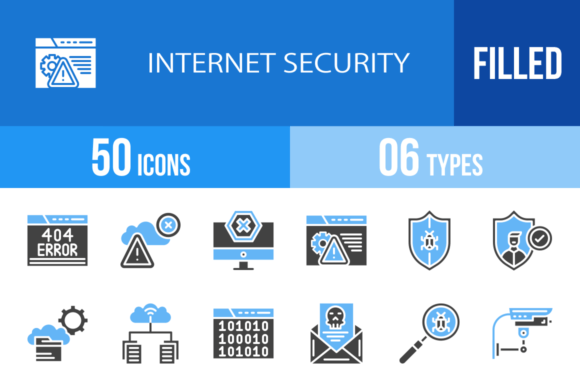 50 Internet Security Blue Black Icons: A Designer's Guide to Visual Trust