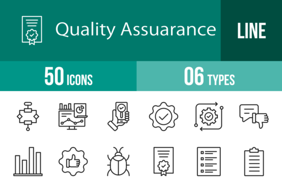 50 Quality Assurance Line Icons for Designers