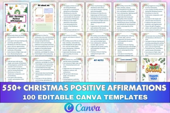 550+ Christmas Positive Affirmations KDP: Your Festive Design Toolkit