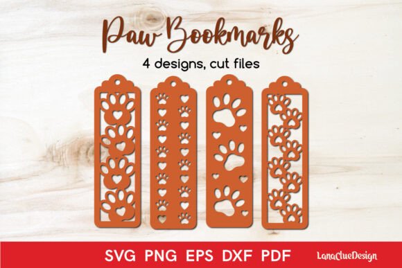 Dog Paw with Hearts Bookmarks SVG: A Creative Asset for Pet Brands
