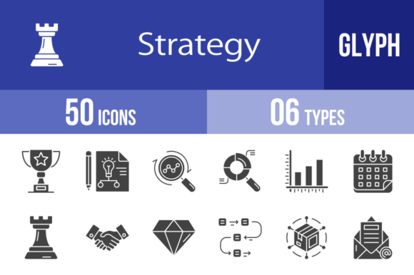 Strategic Visuals: 50 Glyph Icons for Clear Communication