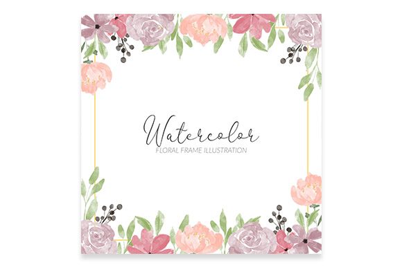 The Artistic Allure of a Watercolor Square Rose Floral Frame