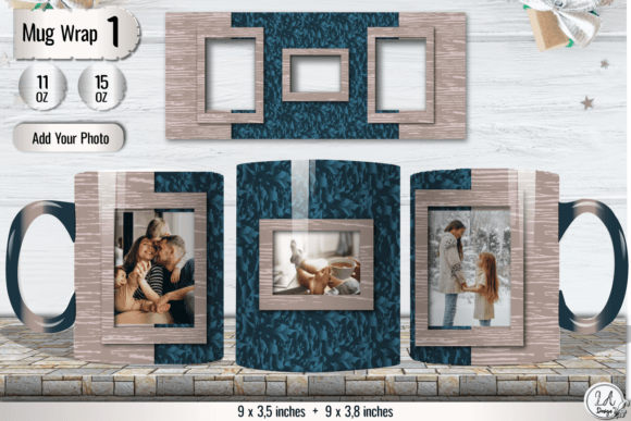 Wooden Photo Mug Sublimation Design PNG for Your Brand